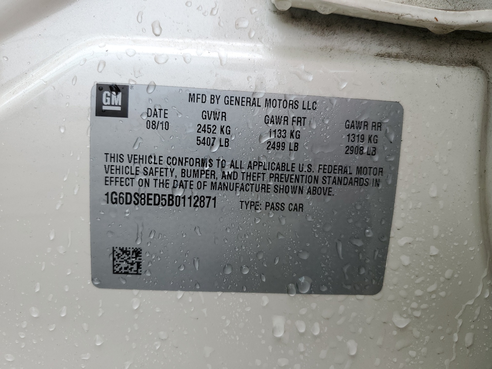 1G6DS8ED5B0112871 2011 Cadillac Cts Premium Collection