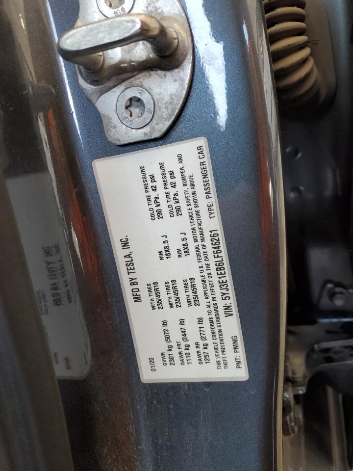 5YJ3E1EB6LF646261 2020 Tesla Model 3