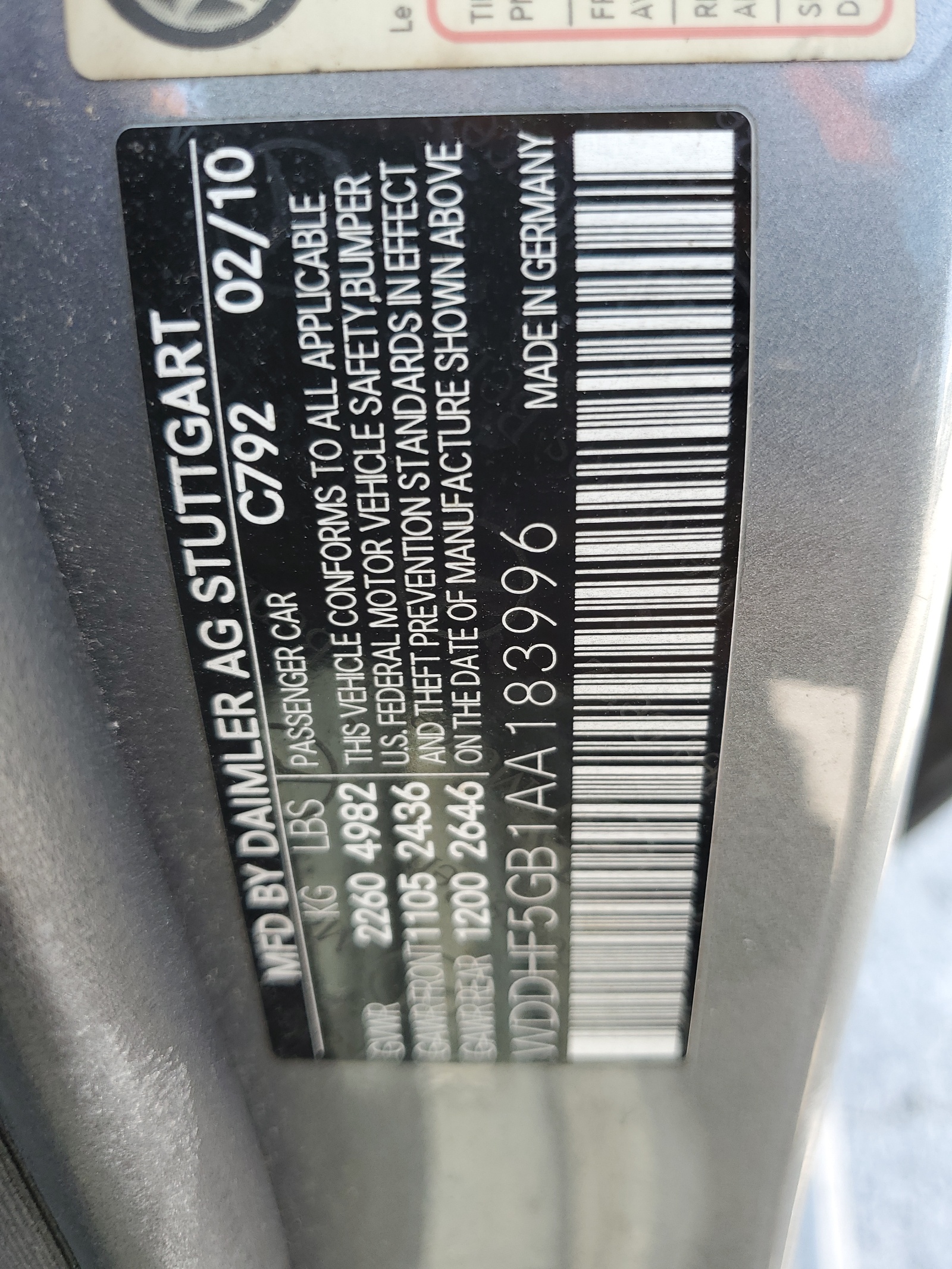 WDDHF5GB1AA183996 2010 Mercedes-Benz E 350