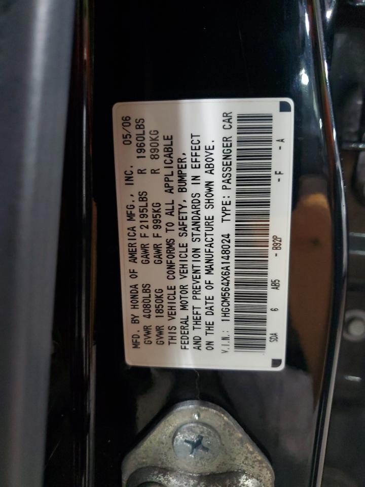 2006 Honda Accord Lx VIN: 1HGCM564X6A148024 Lot: 65631154
