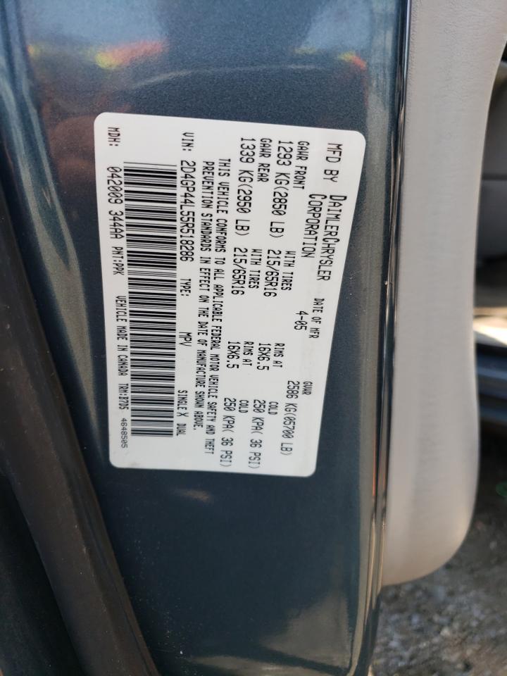 2005 Dodge Grand Caravan Sxt VIN: 2D8GP44L05R375018 Lot: 66087374