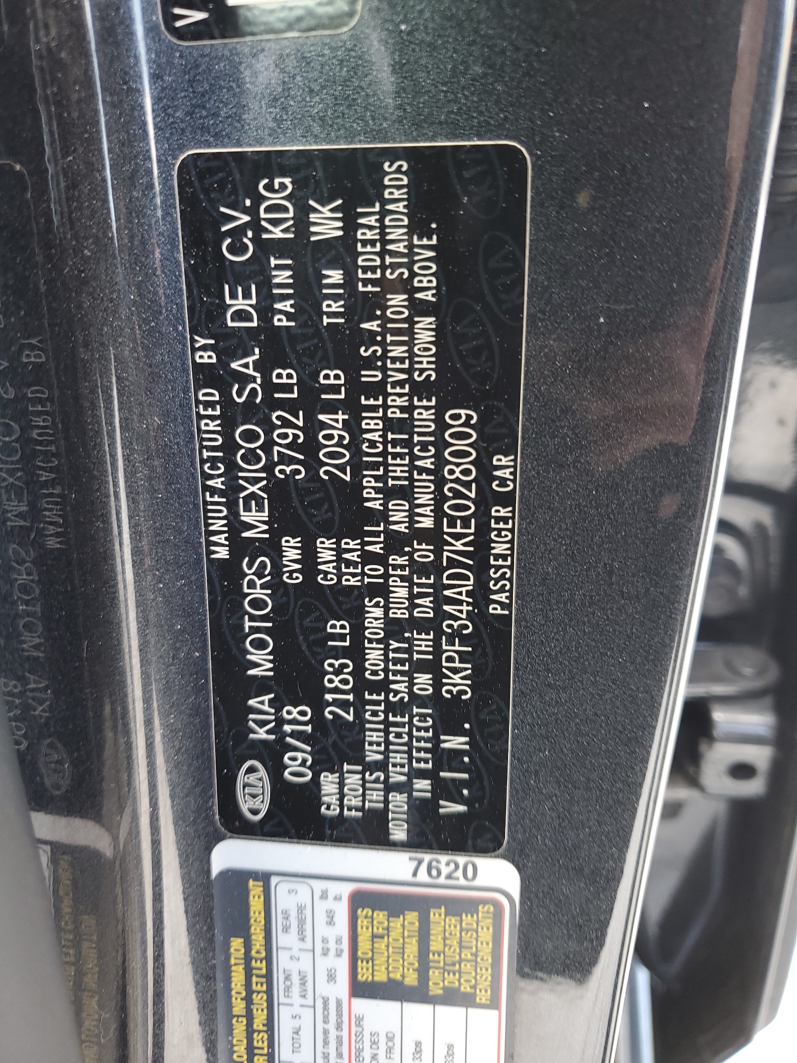 3KPF34AD7KE028009 2019 Kia Forte Gt Line