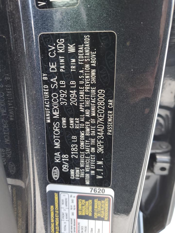 2019 Kia Forte Gt Line VIN: 3KPF34AD7KE028009 Lot: 66857054