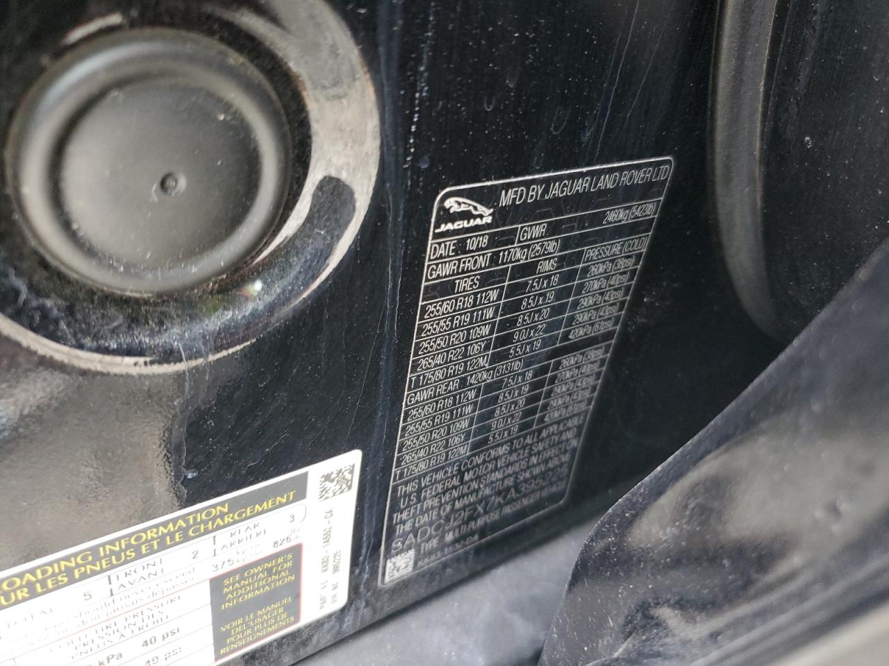 2019 Jaguar F-Pace Premium VIN: SADCJ2FX7KA395225 Lot: 66041034