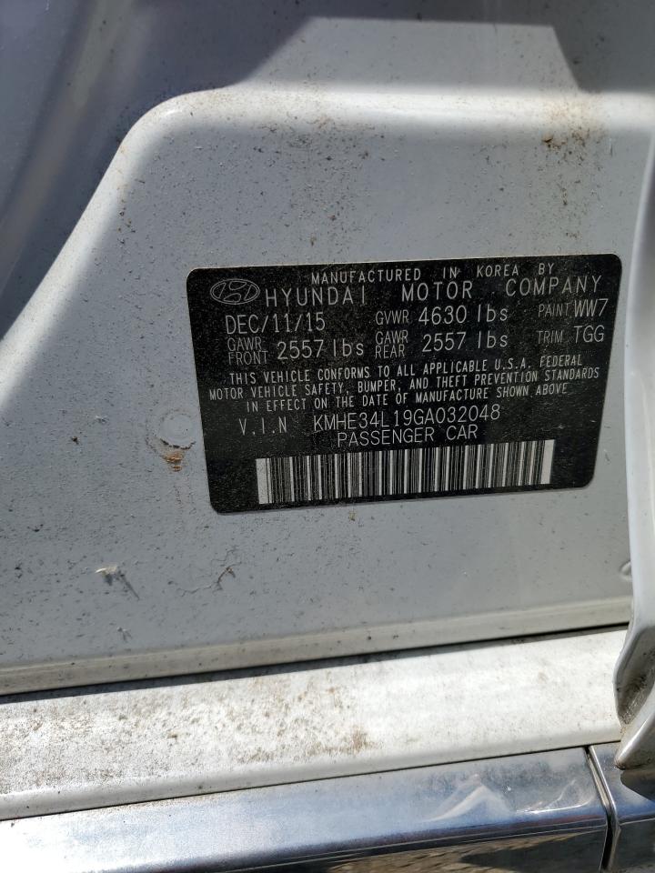 2016 Hyundai Sonata Hybrid VIN: KMHE34L19GA032048 Lot: 68666294