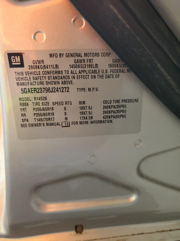 2008 Buick Enclave Cxl VIN: 5GAER23798J241272 Lot: 66016854