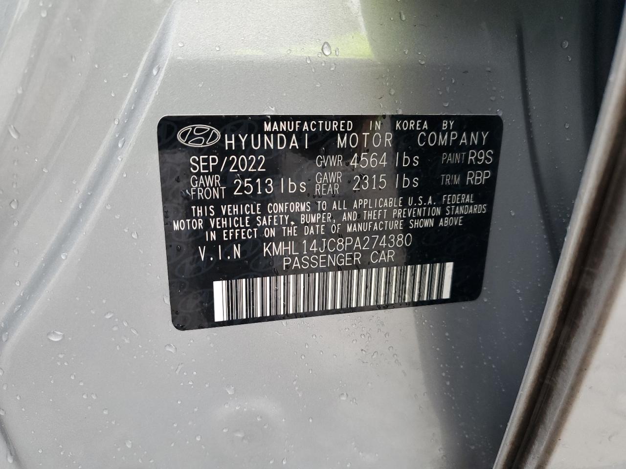 KMHL14JC8PA274380 2023 HYUNDAI SONATA - Image 12