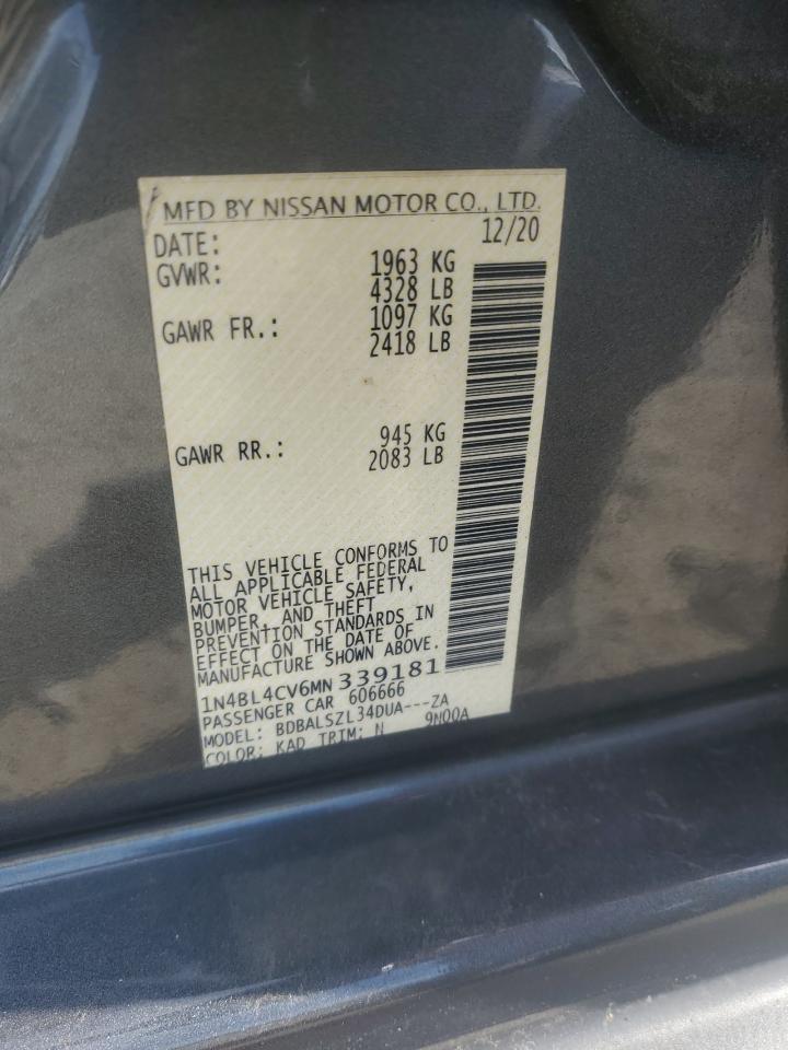 1N4BL4CV6MN339181 2021 Nissan Altima Sr