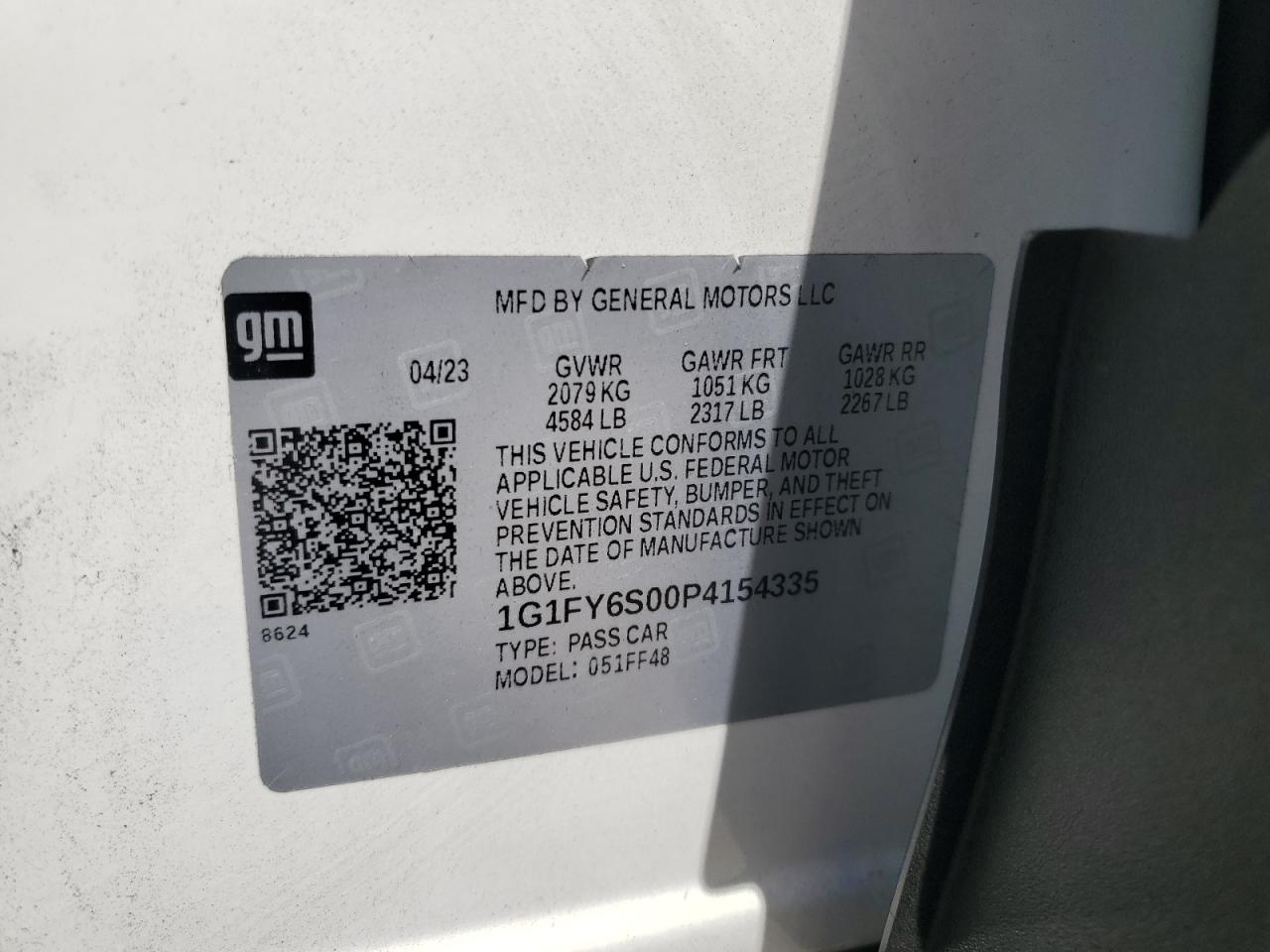 2023 Chevrolet Bolt Euv Lt VIN: 1G1FY6S00P4154335 Lot: 66126424