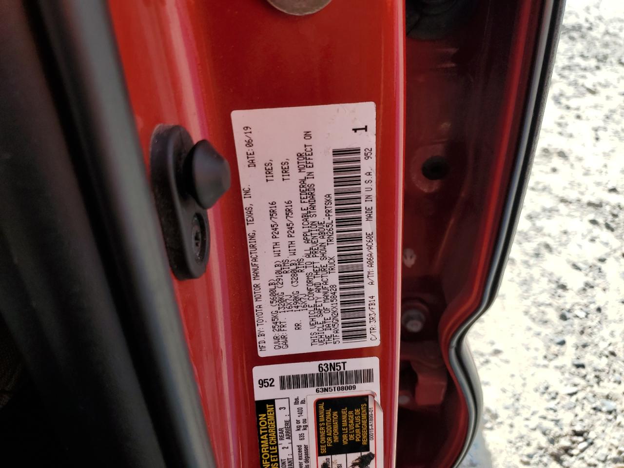 2019 Toyota Tacoma Double Cab VIN: 5TFAX5GN2KX158428 Lot: 67587754