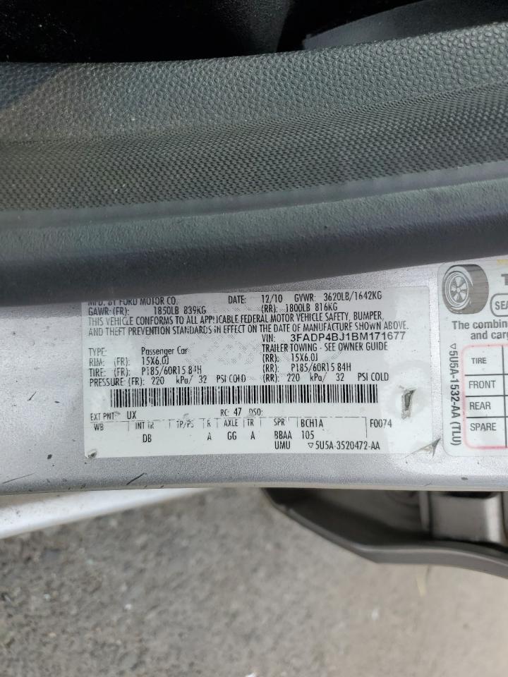 2011 Ford Fiesta Se VIN: 3FADP4BJ1BM171677 Lot: 67881654