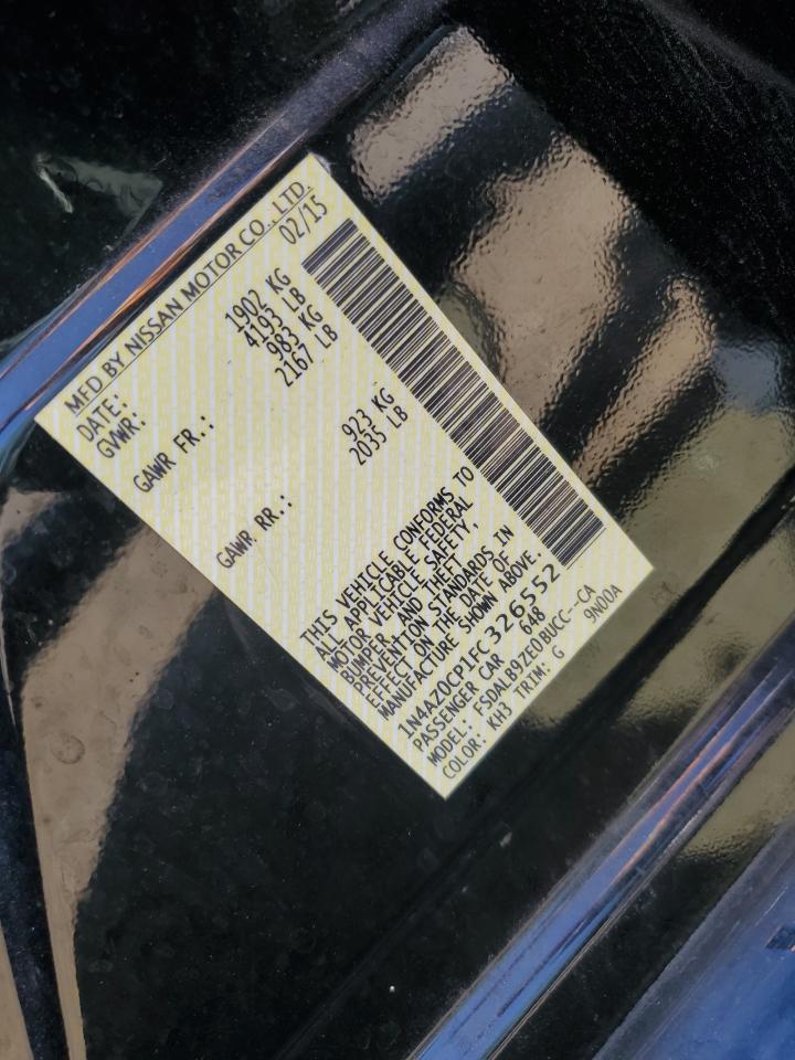 2015 Nissan Leaf S VIN: 1N4AZ0CP1FC326552 Lot: 65683884