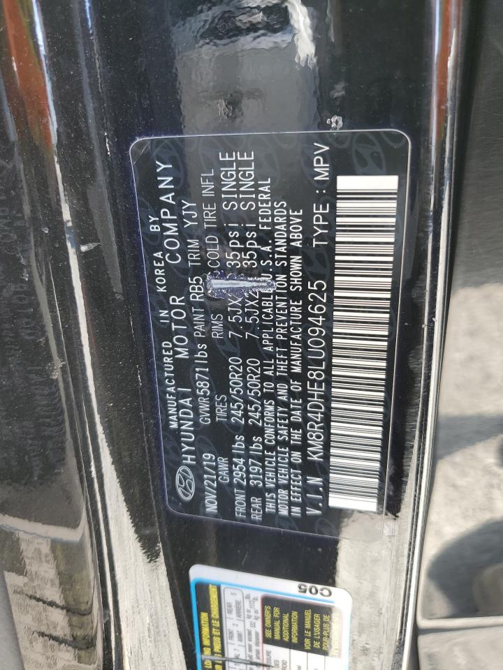 KM8R4DHE8LU094625 2020 Hyundai Palisade Sel