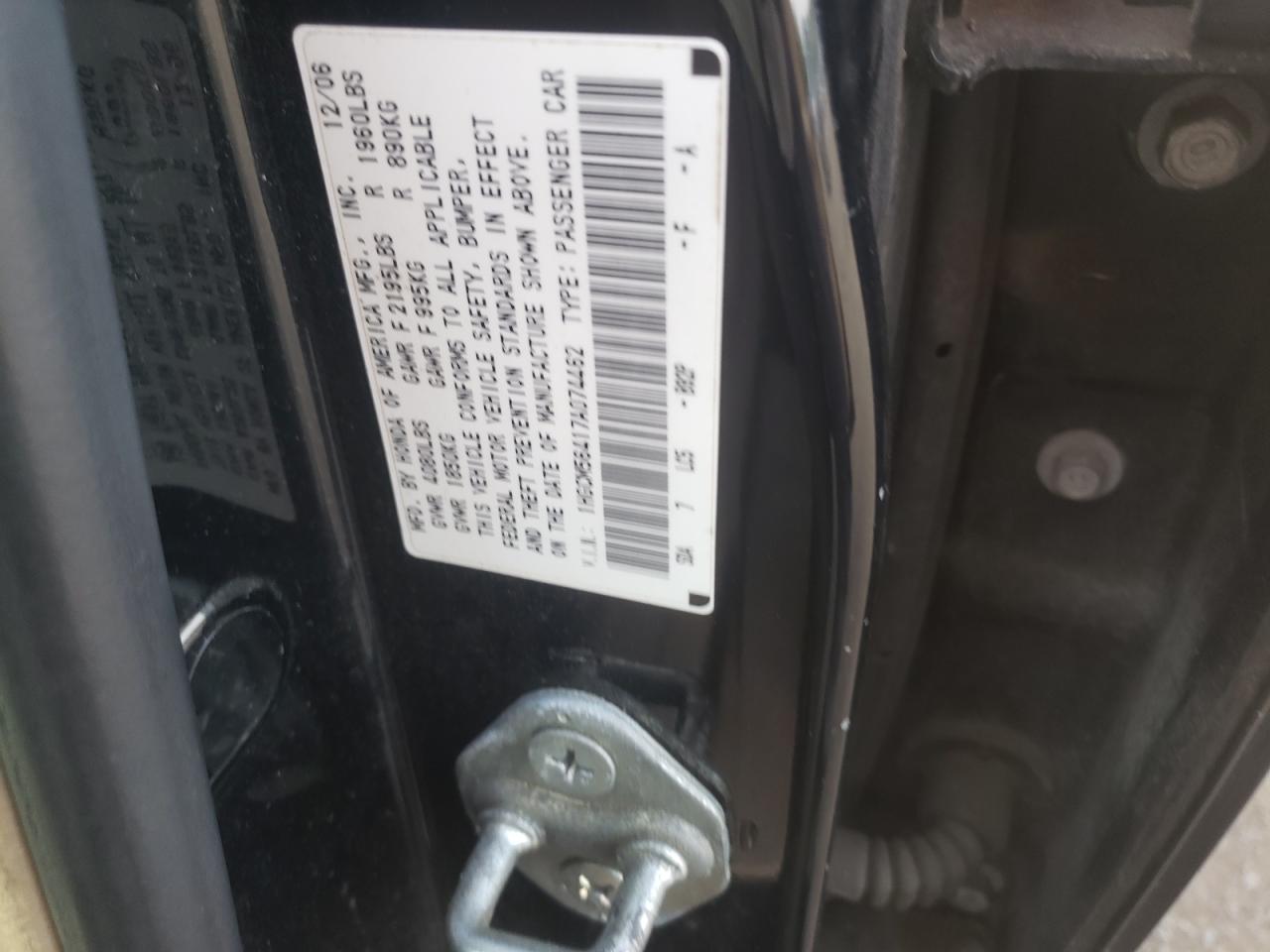1HGCM56417A074462 2007 Honda Accord Lx 1HGCM56417A074462 2007 Honda Accord Lx