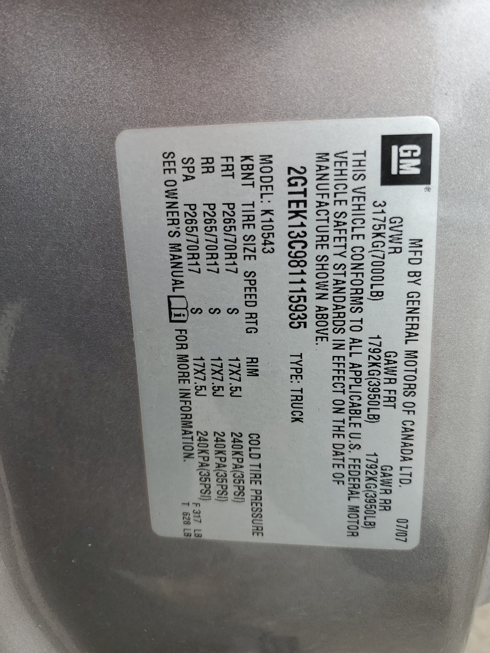 2GTEK13C981115935 2008 GMC Sierra K1500