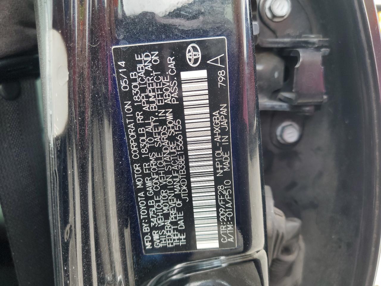 JTDKDTB38E1566155 2014 Toyota Prius C