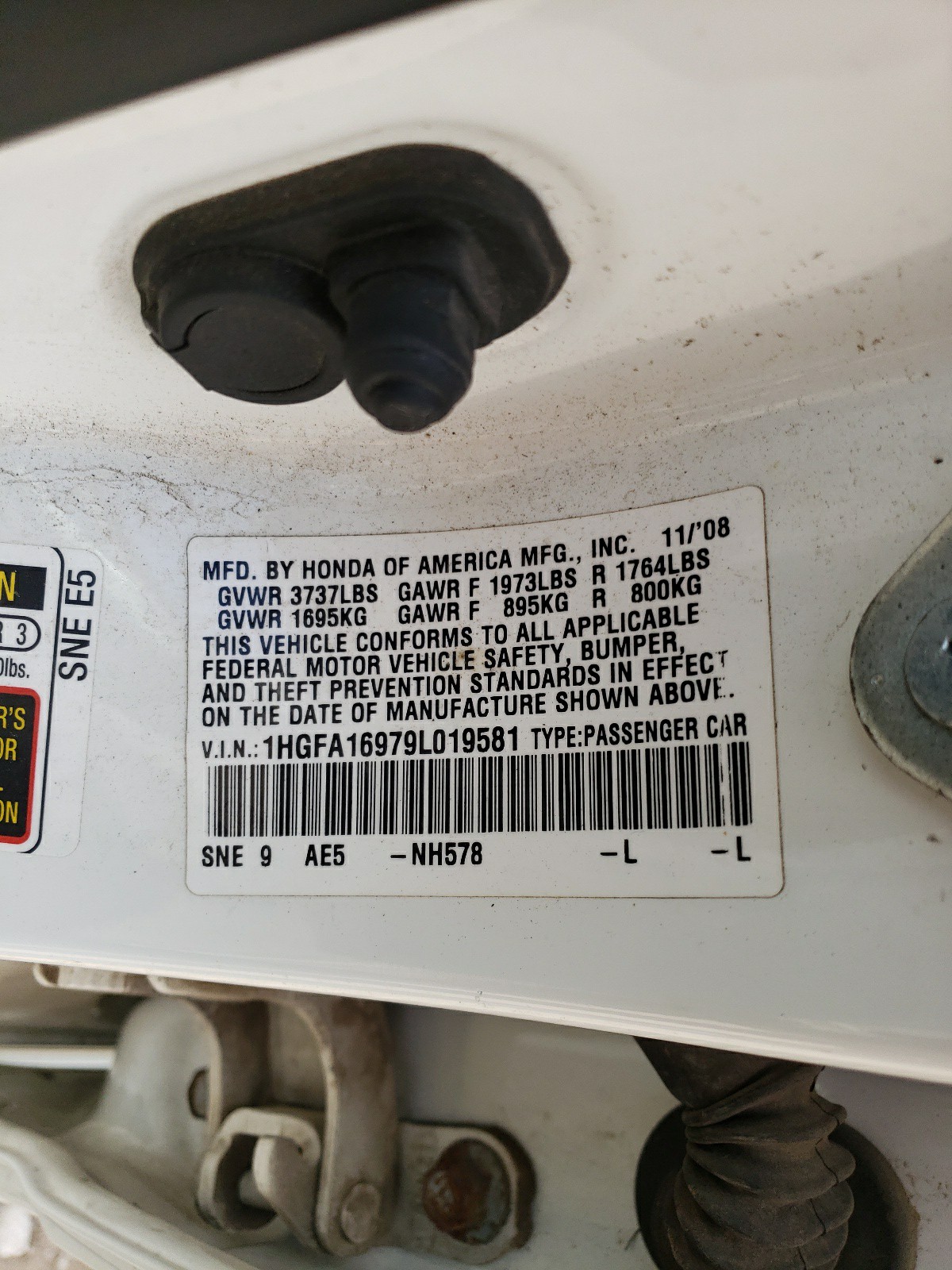 1HGFA16979L019581 2009 Honda Civic Exl