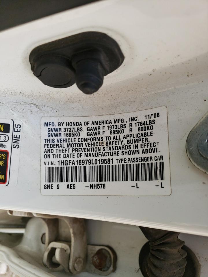 2009 Honda Civic Exl VIN: 1HGFA16979L019581 Lot: 66876814