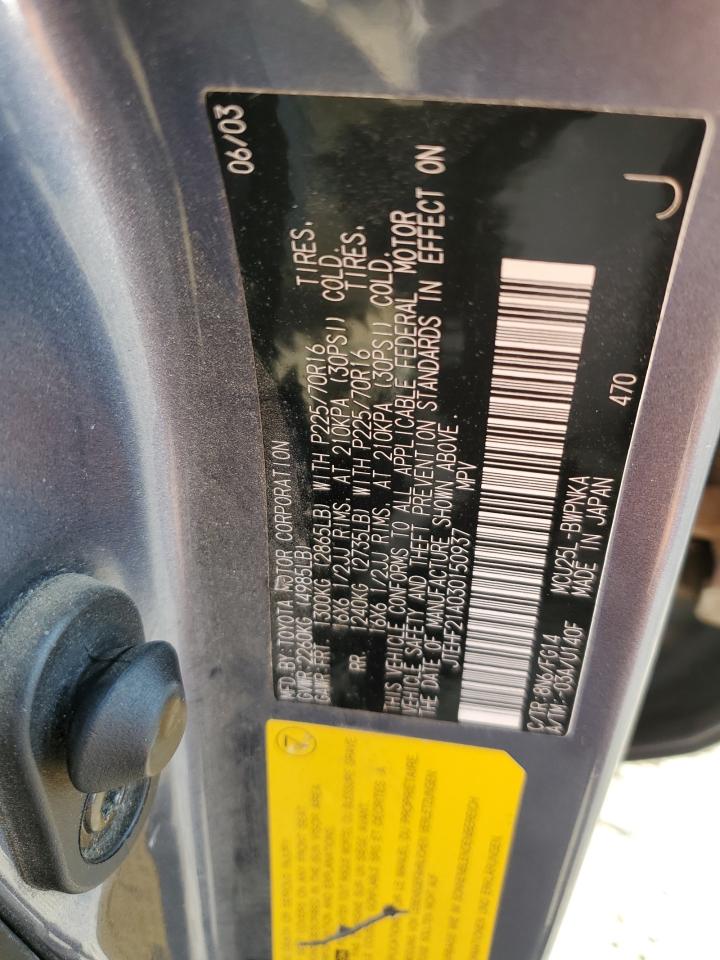 2003 Toyota Highlander Limited VIN: JTEHF21A030150937 Lot: 66322944