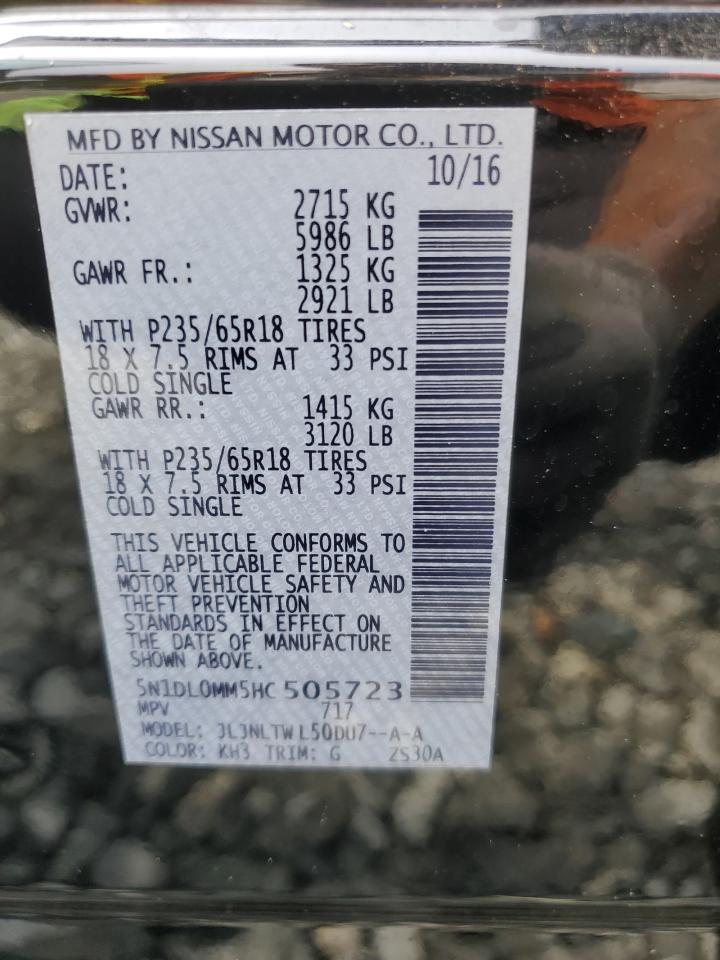 5N1DL0MM5HC505723 2017 Infiniti Qx60