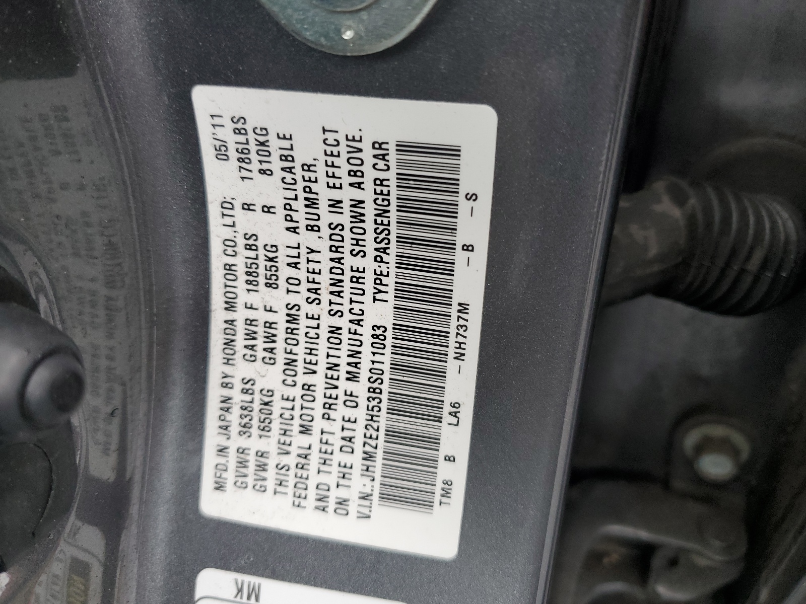 JHMZE2H53BS011083 2011 Honda Insight Lx