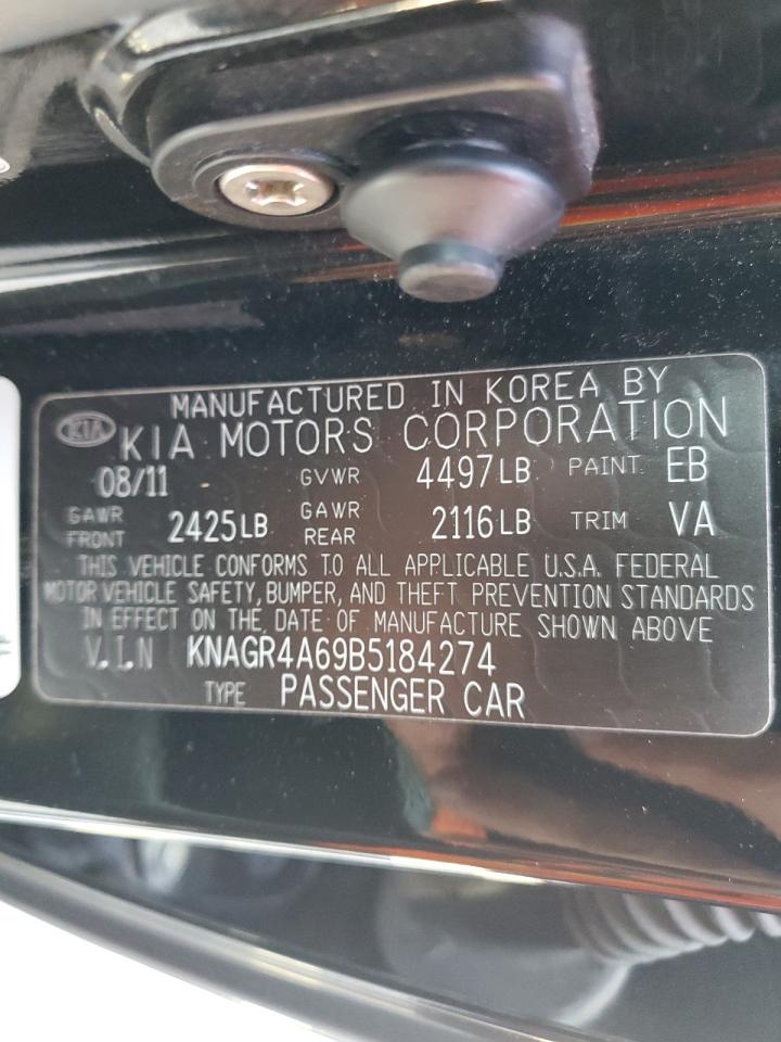 2011 Kia Optima Sx VIN: KNAGR4A69B5184274 Lot: 65657164