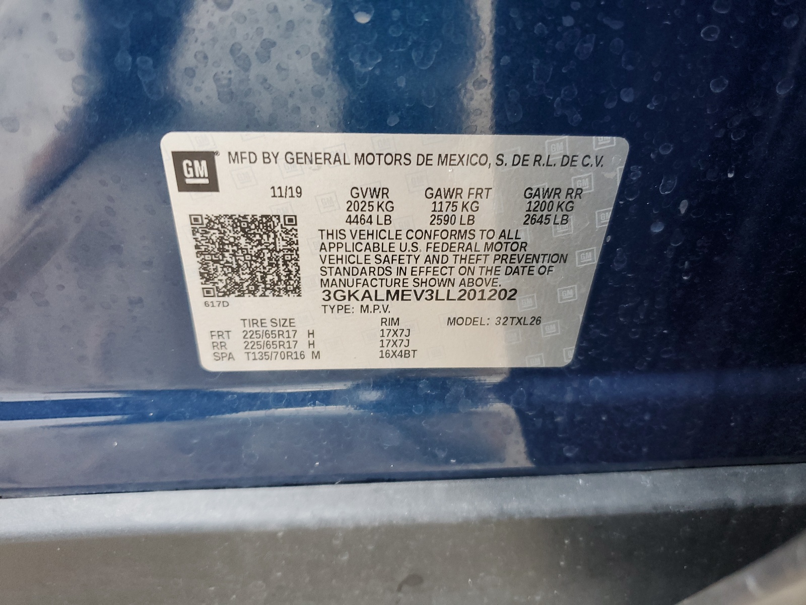 3GKALMEV3LL201202 2020 GMC Terrain Sle