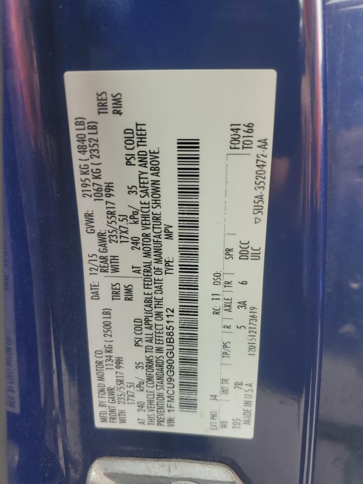 2016 Ford Escape Se VIN: 1FMCU9G90GUB85112 Lot: 67905924