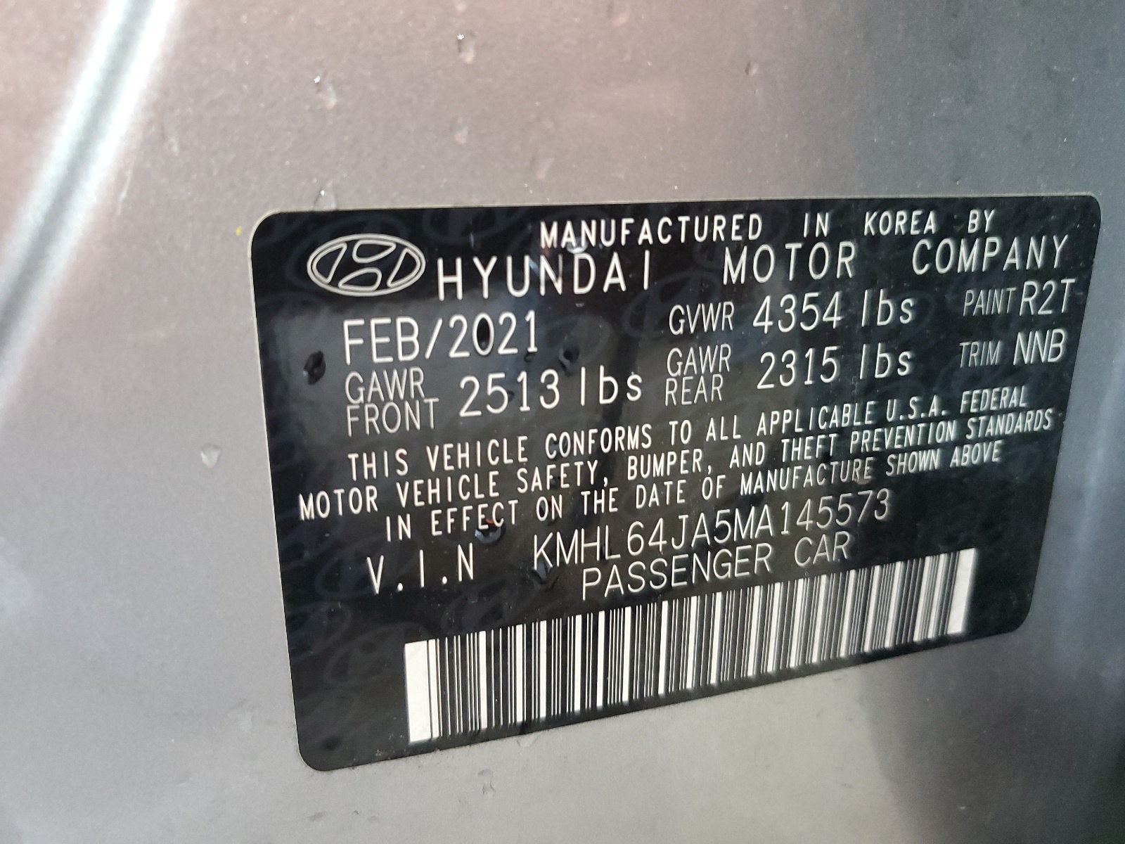KMHL64JA5MA145573 2021 Hyundai Sonata Sel