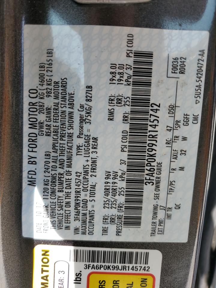 3FA6P0K99JR145742 2018 FORD FUSION - Image 13