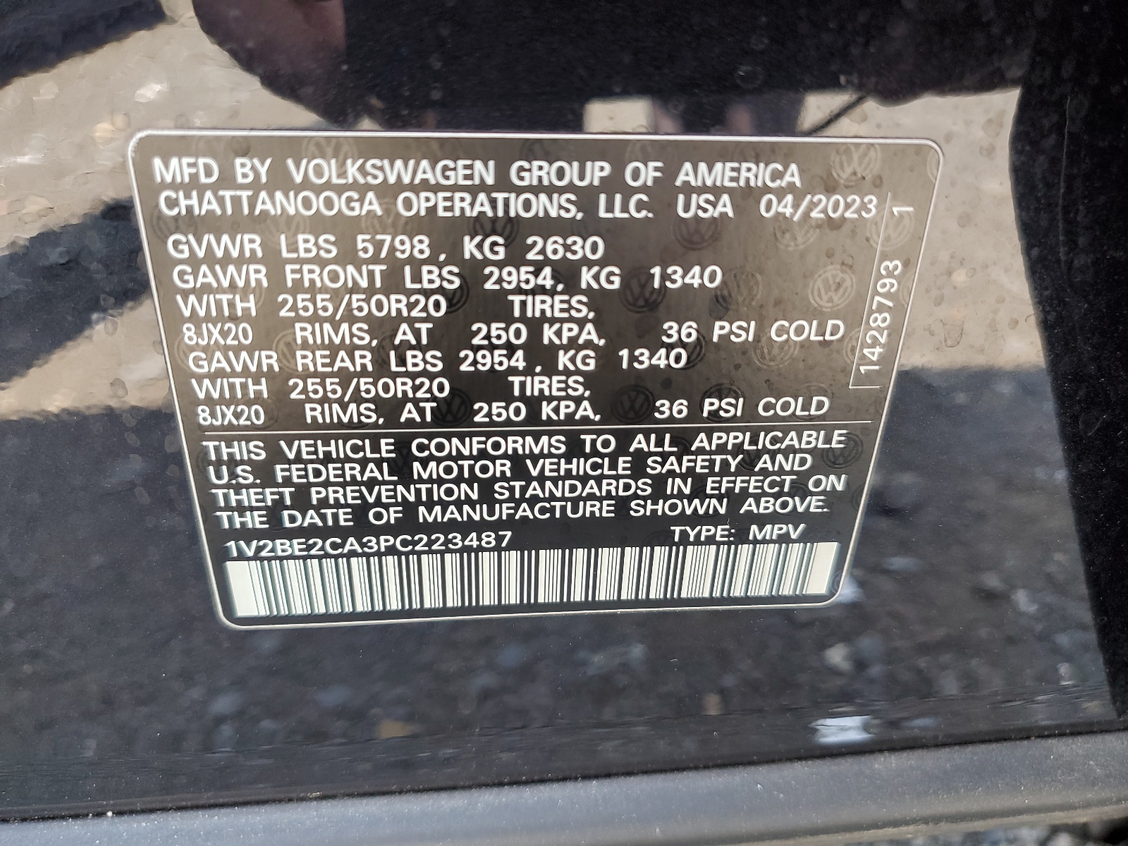 1V2BE2CA3PC223487 2023 Volkswagen Atlas Cross Sport Sel