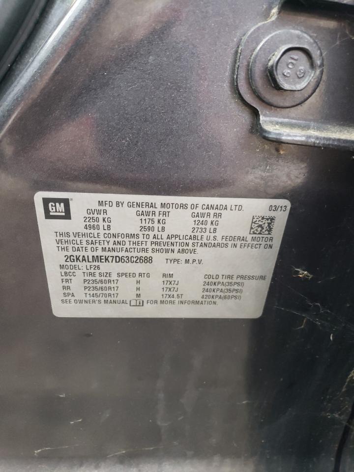 2013 GMC Terrain Sle VIN: 2GKALMEK7D6302688 Lot: 67184254