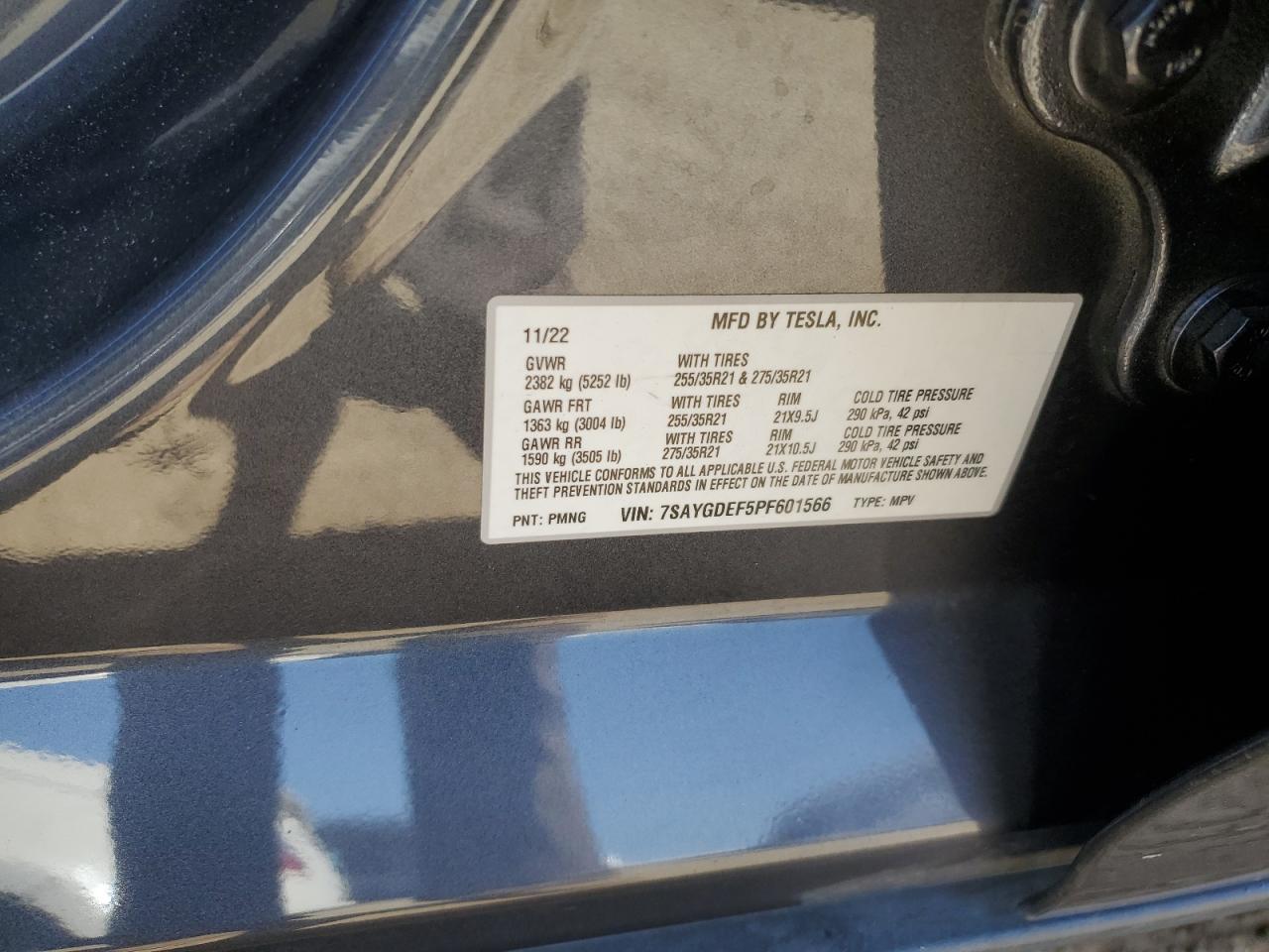 7SAYGDEF5PF601566 2020 Tesla Model Y