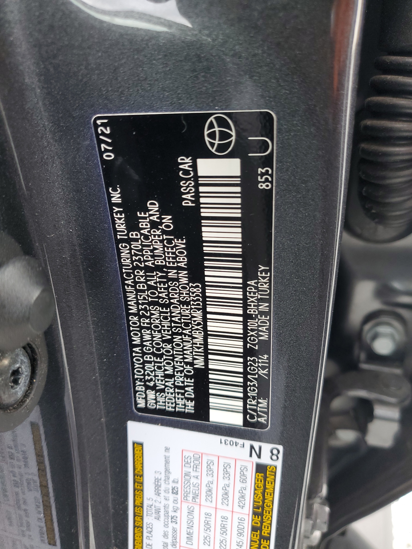 NMTKHMBX5MR133583 2021 Toyota C-Hr Xle