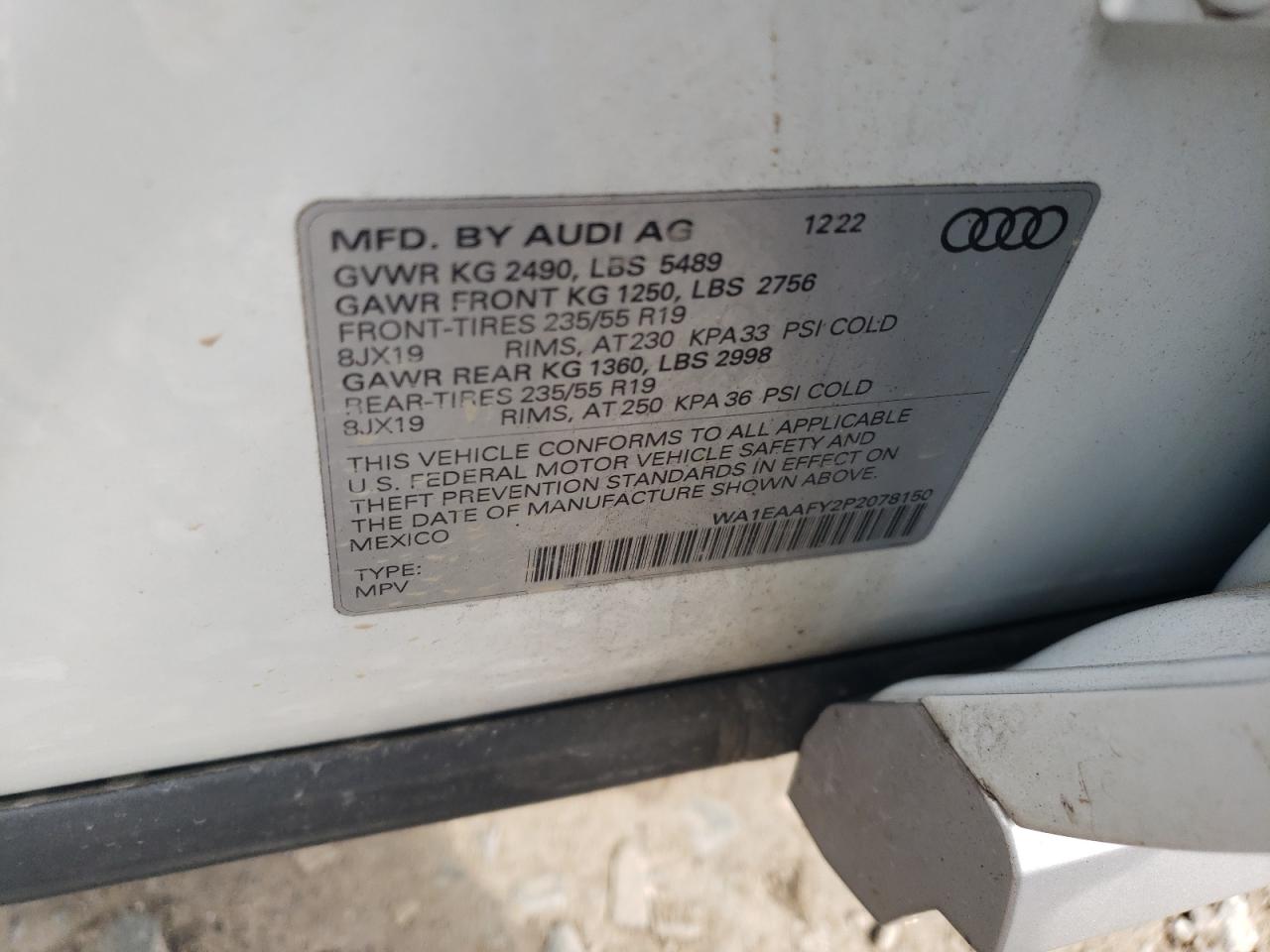 WA1EAAFY2P2078150 2023 Audi Q5 Premium Plus 45