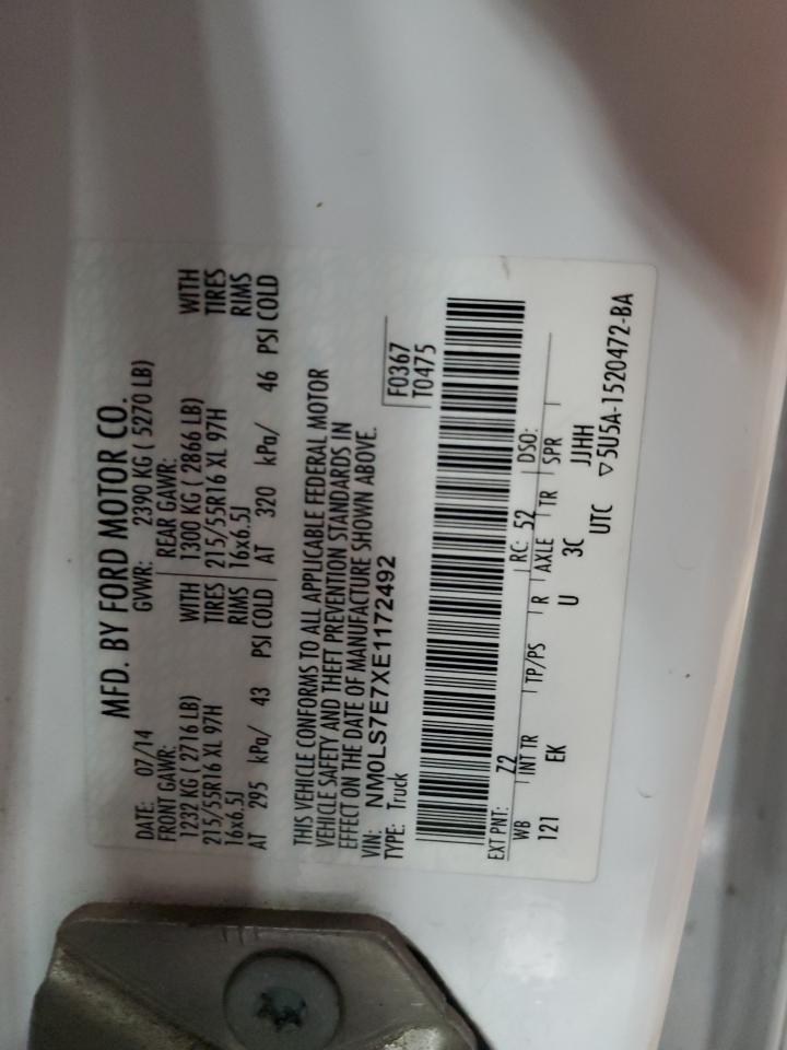 NM0LS7E7XE1172492 2014 Ford Transit Connect Xl