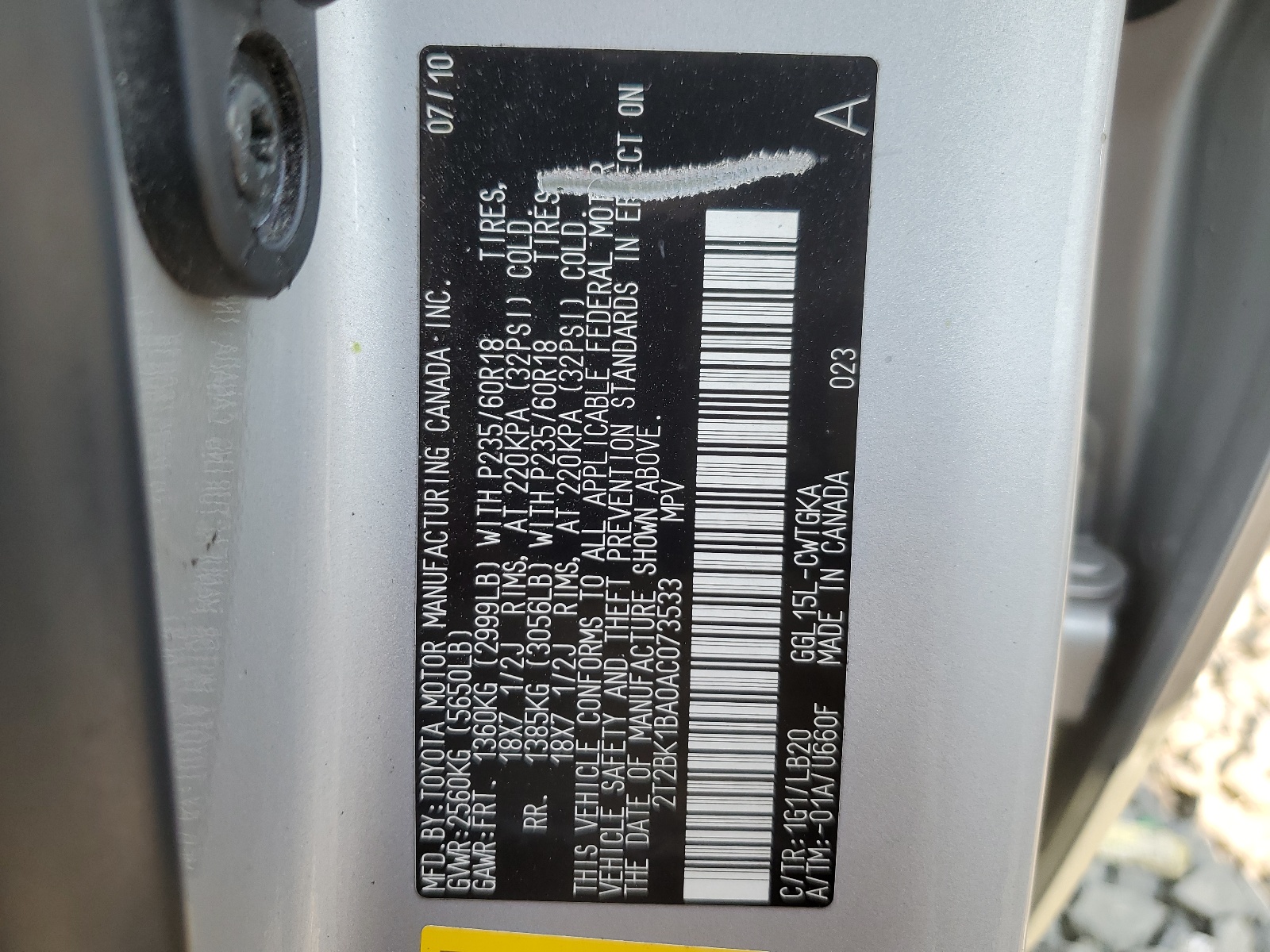 2T2BK1BA0AC073533 2010 Lexus Rx 350