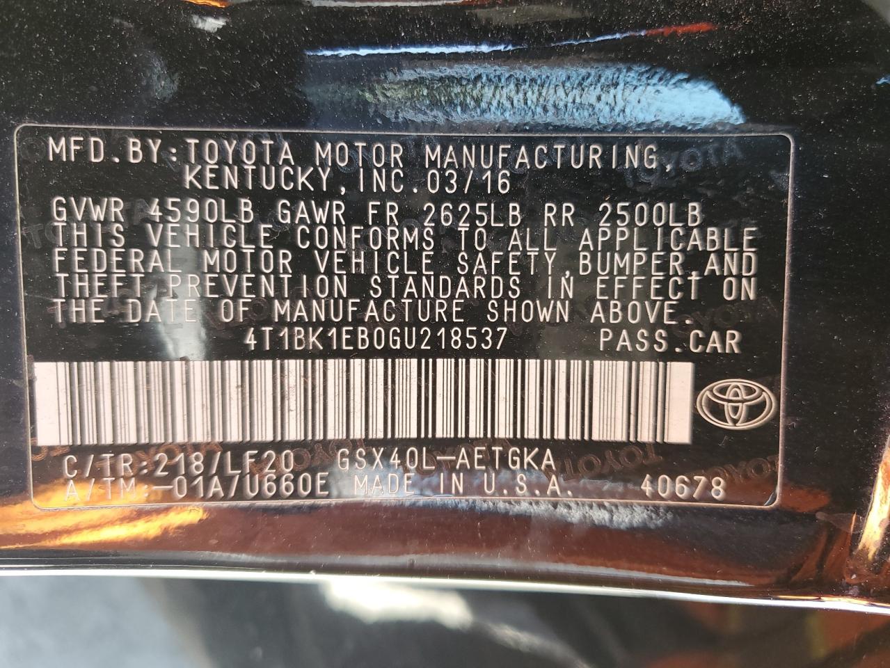 4T1BK1EB0GU218537 2016 TOYOTA AVALON - Image 12