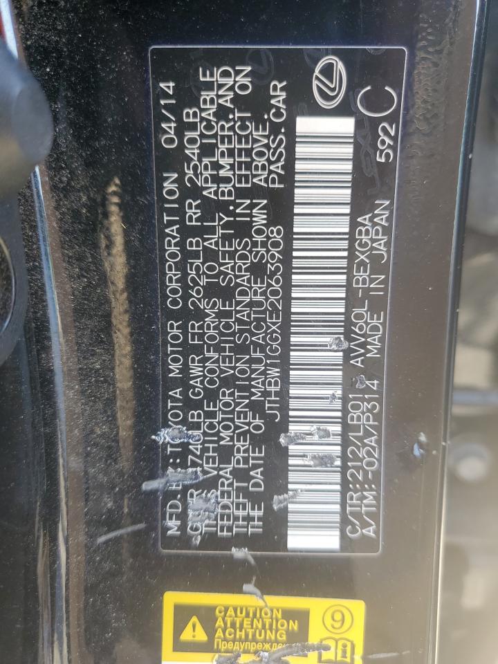 2014 Lexus Es 300H VIN: JTHBW1GGXE2063908 Lot: 67709954