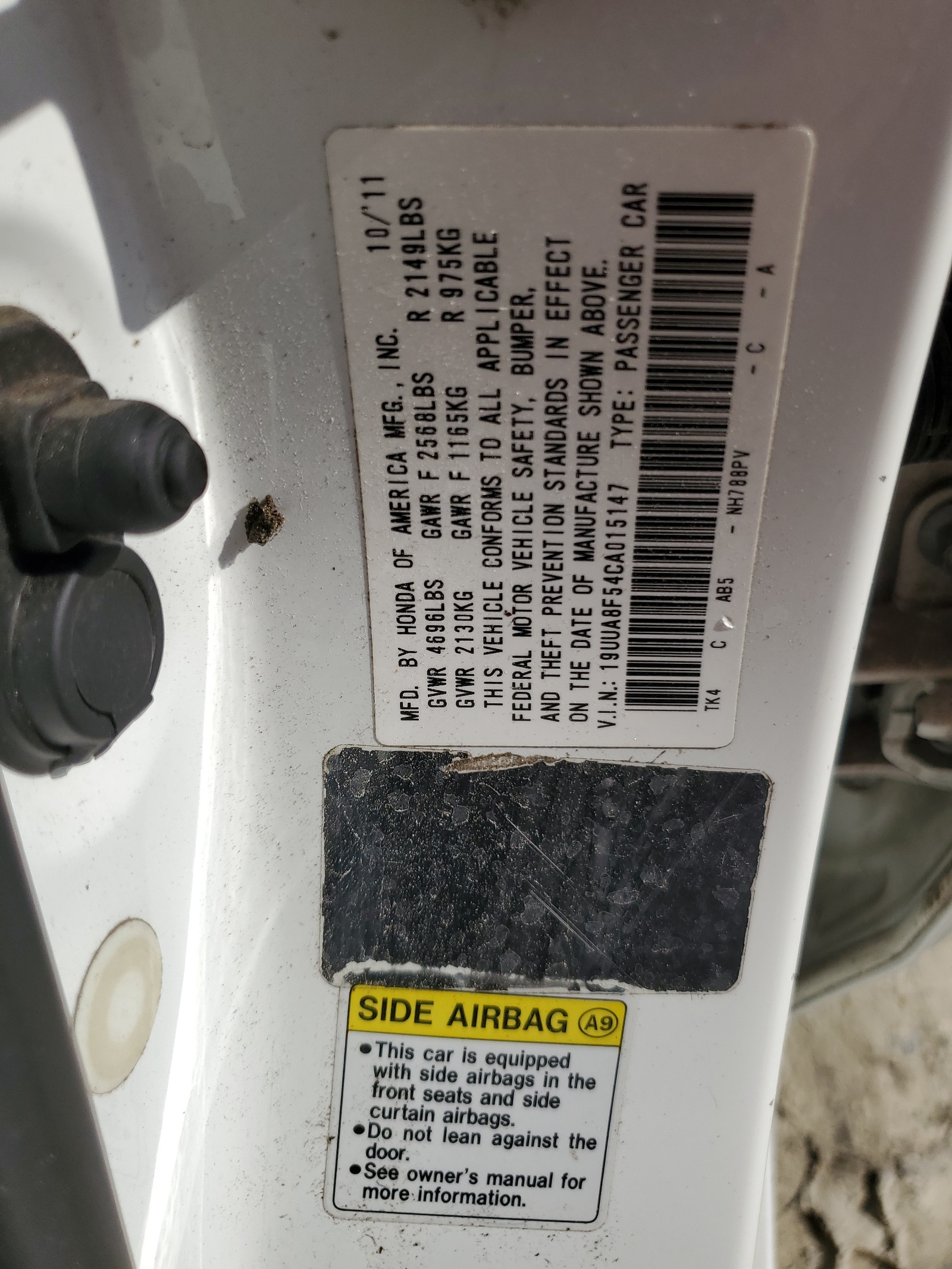 19UUA8F54CA015147 2012 Acura Tl