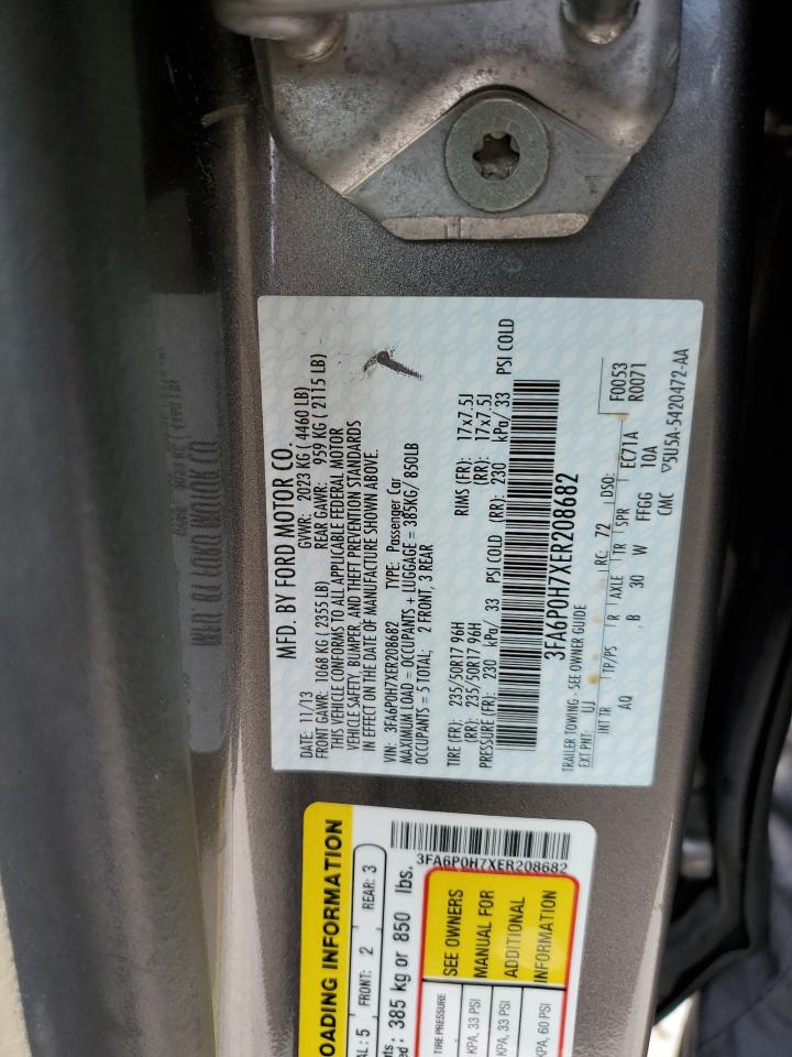 3FA6P0H7XER208682 2014 Ford Fusion Se