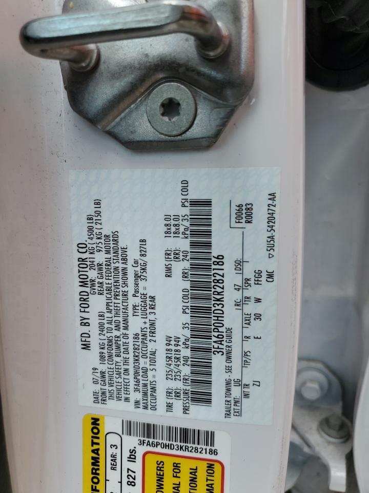 3FA6P0HD3KR282186 2019 FORD FUSION - Image 14