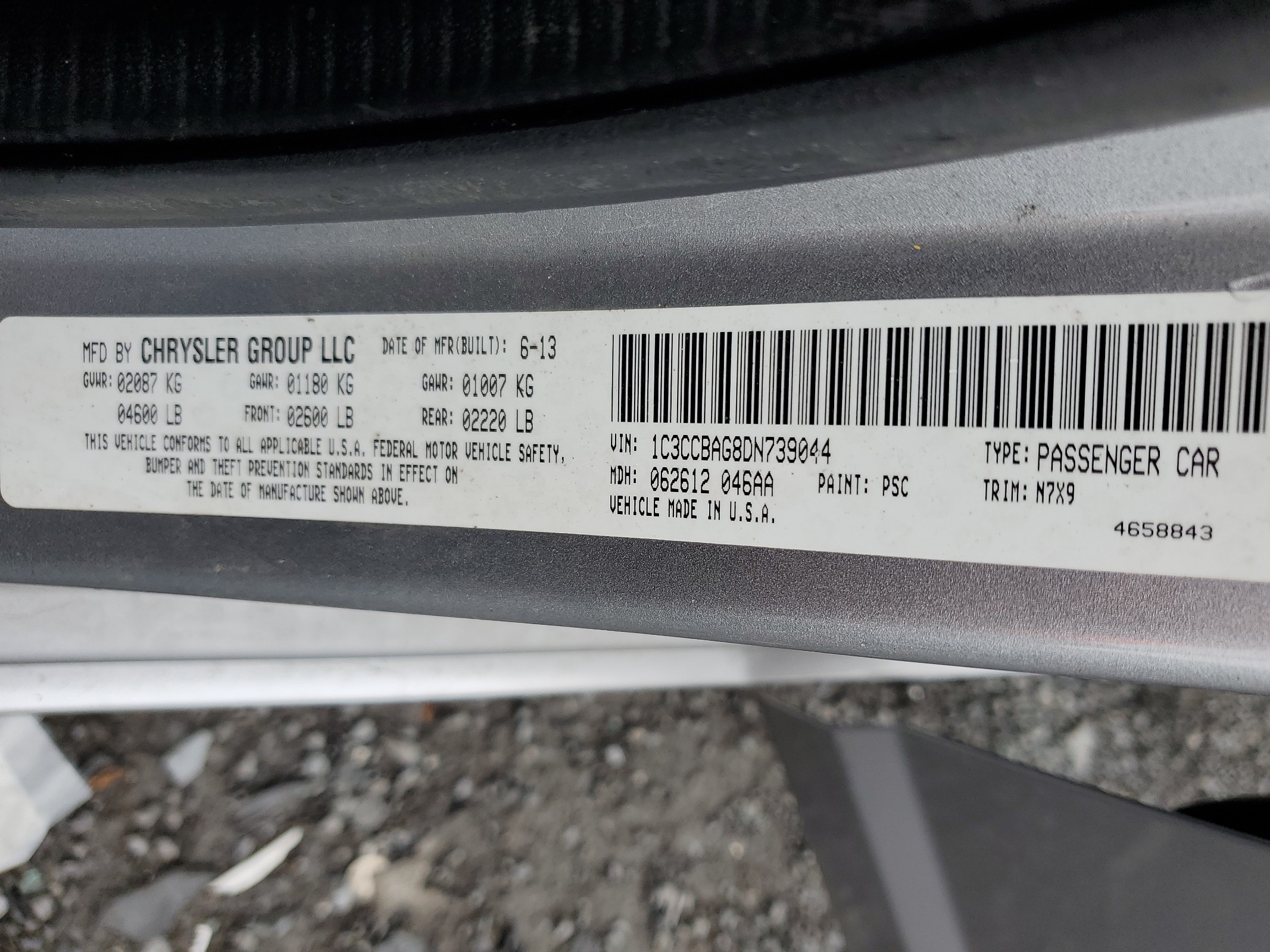 1C3CCBAG8DN739044 2013 Chrysler 200 Lx