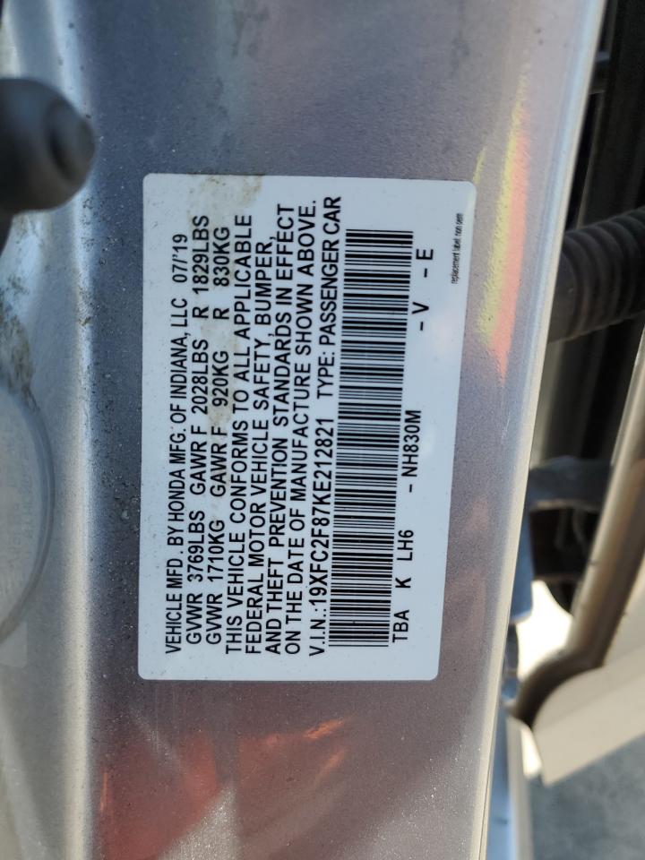 19XFC2F87KE212821 2019 HONDA CIVIC - Image 14