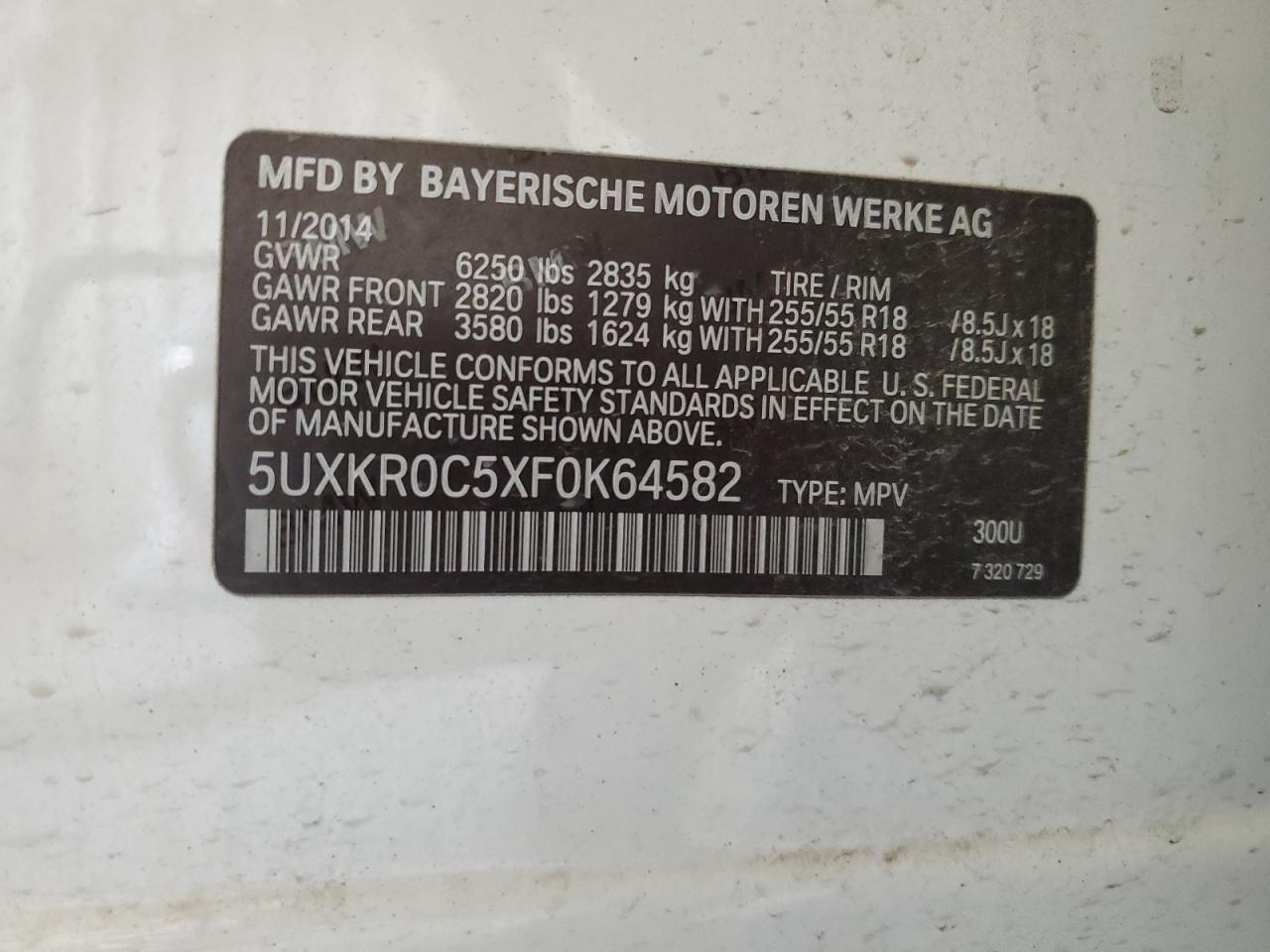 5UXKR0C5XF0K64582 2015 BMW X5 xDrive35I