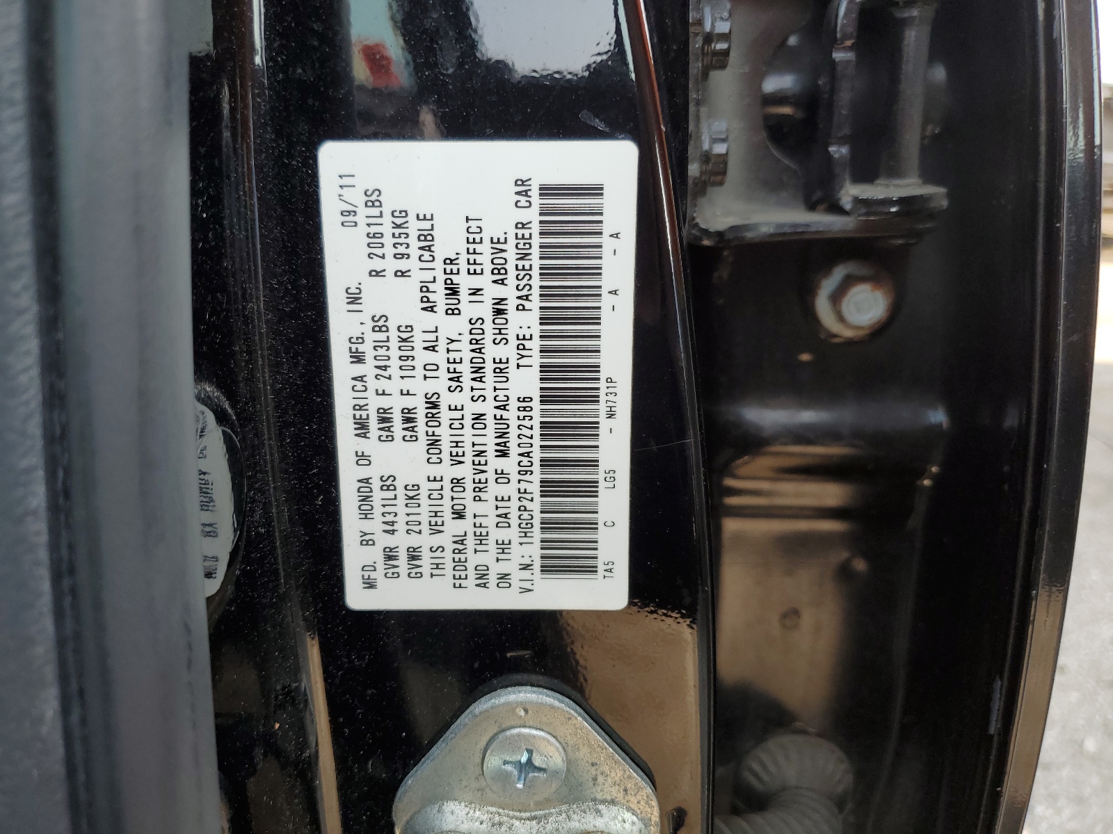 1HGCP2F79CA022586 2012 Honda Accord Ex