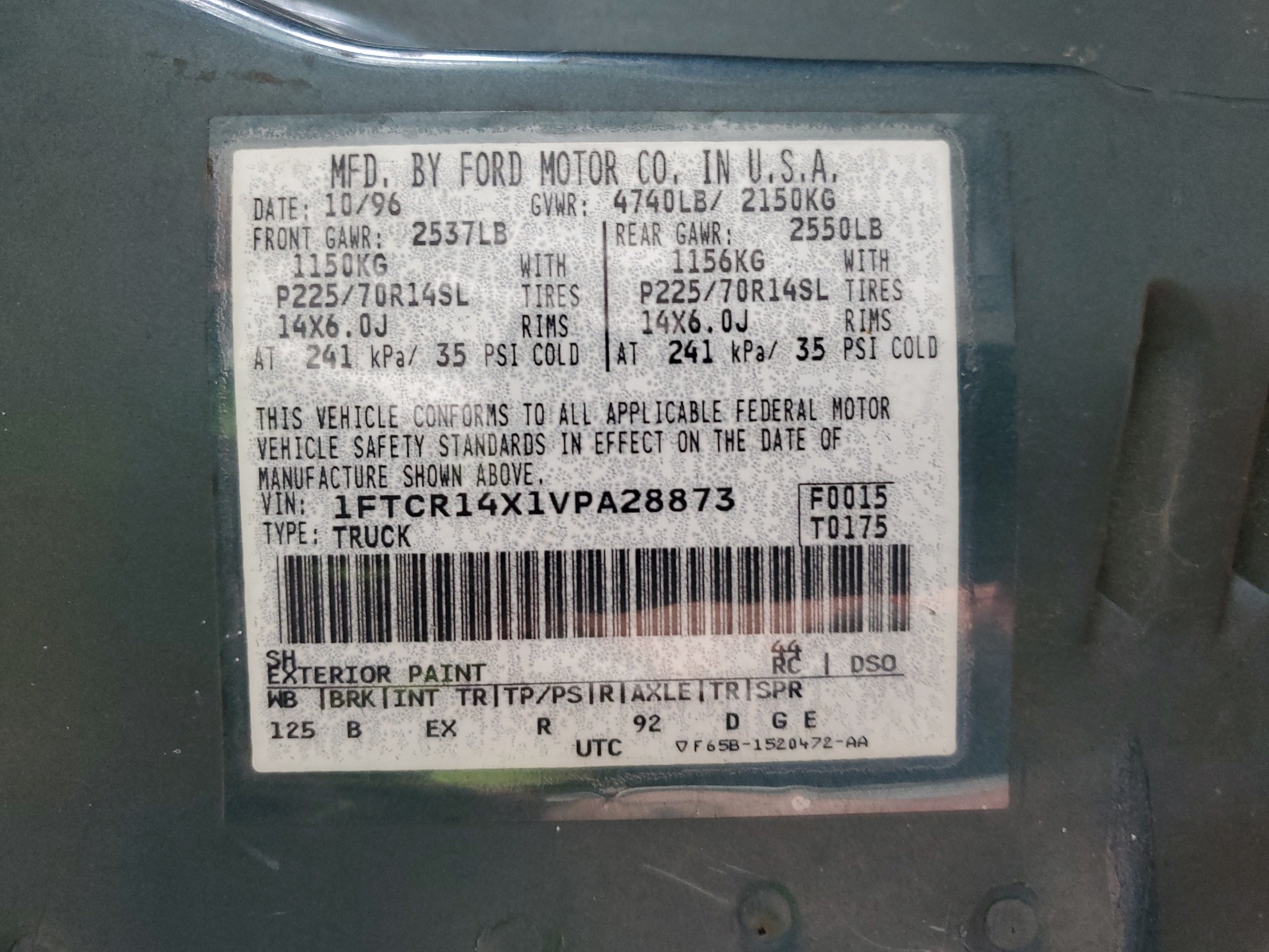 1FTCR14X1VPA28873 1997 Ford Ranger Super Cab