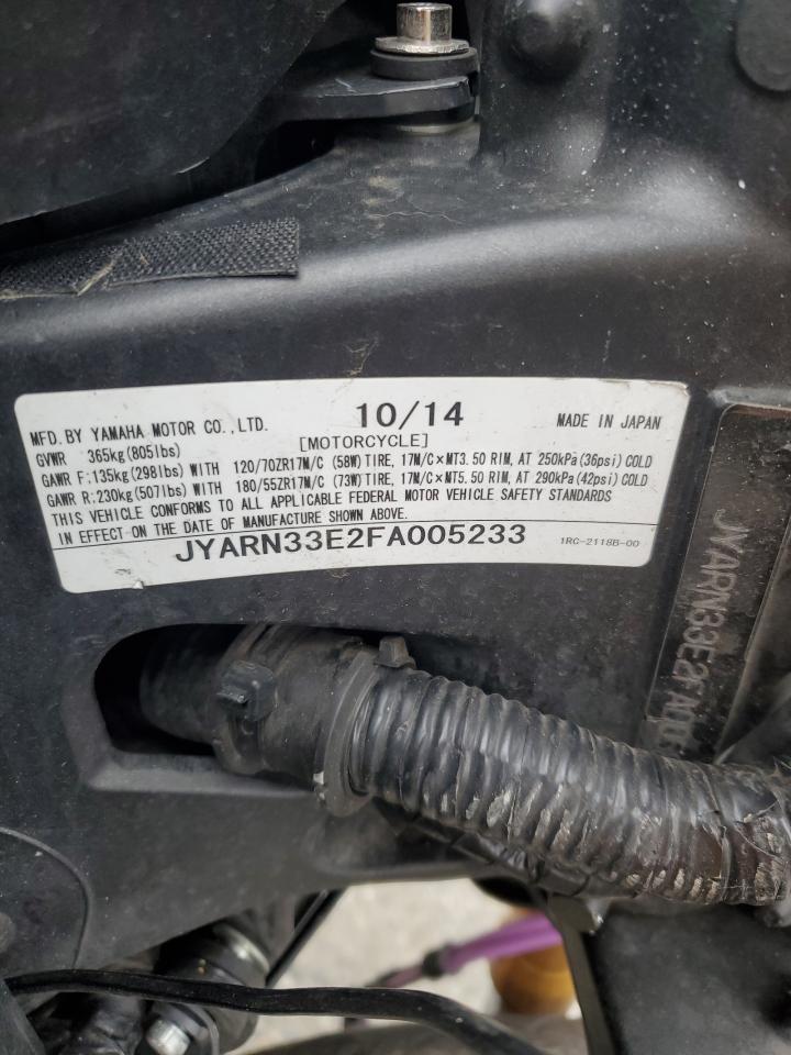 JYARN33E2FA005233 2015 Yamaha Fz09