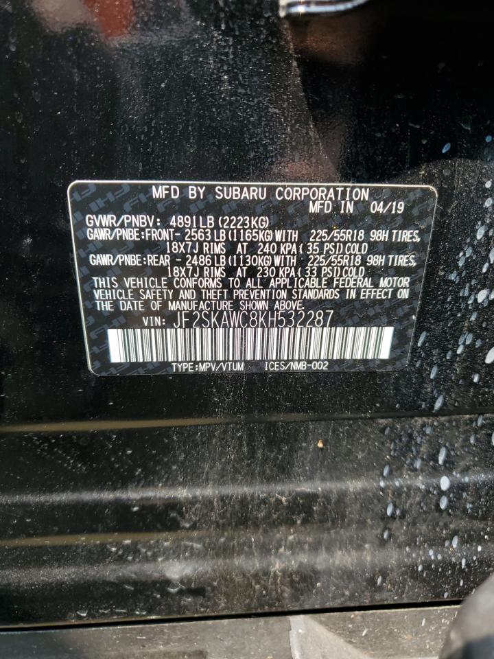 2019 Subaru Forester Touring VIN: JF2SKAWC8KH532287 Lot: 67106594