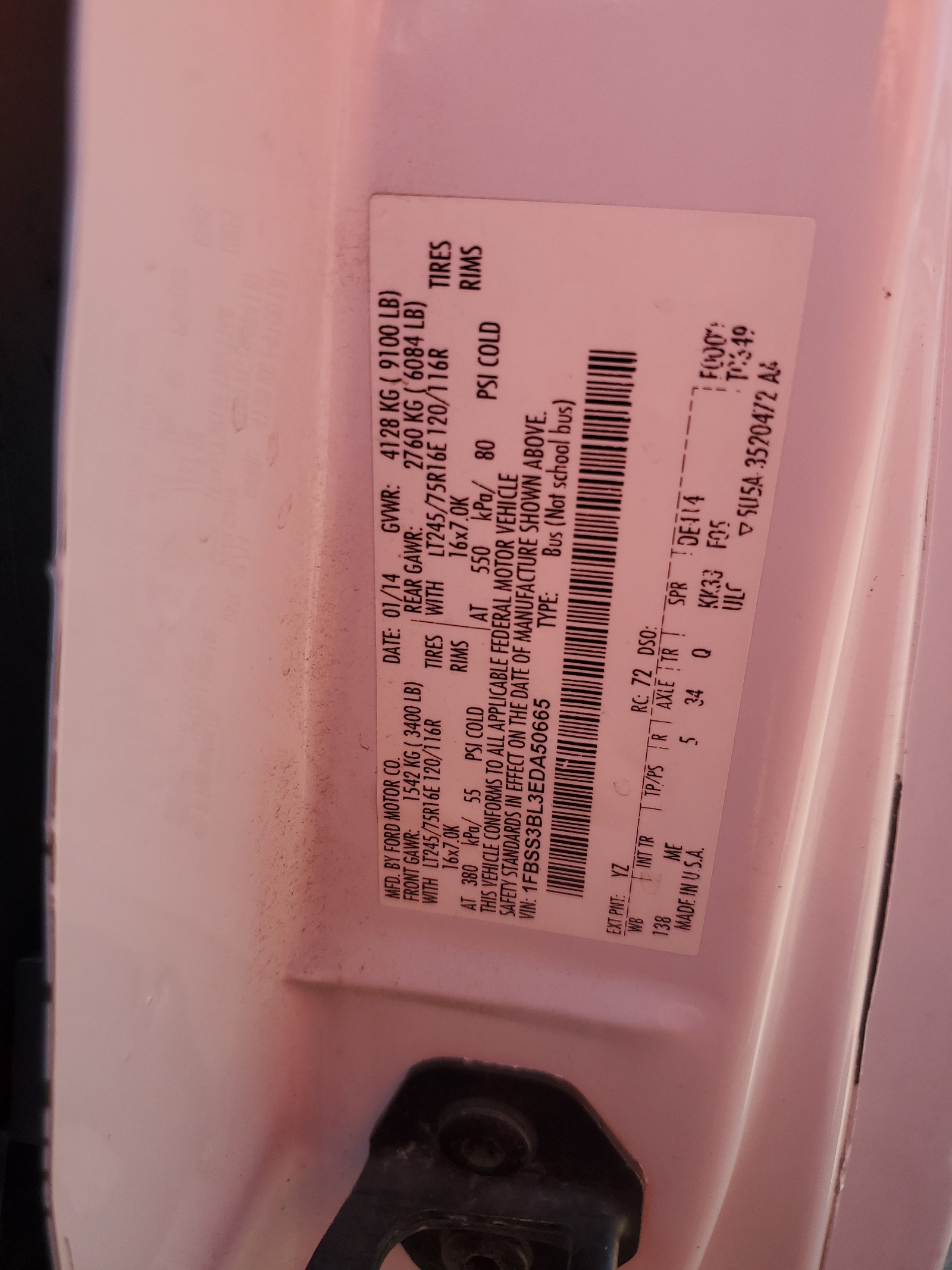 1FBSS3BL3EDA50665 2014 Ford Econoline E350 Super Duty Wagon